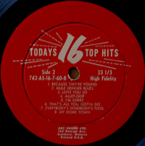 Various - 16 Top Hits - Today's Top Hits, Vol. 10 | Arc Sound Ltd. (742-AS-16-7-60) - 4 Various - 16 Top Hits - Today's Top Hits, Vol. 10 | Arc Sound Ltd. (742-AS-16-7-60) - 4