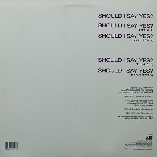 Nu Shooz - Should I Say Yes? | Atlantic (0-86599) - 2