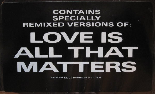 The Human League - Love Is All That Matters | A&M Records (SP-12227) - 3