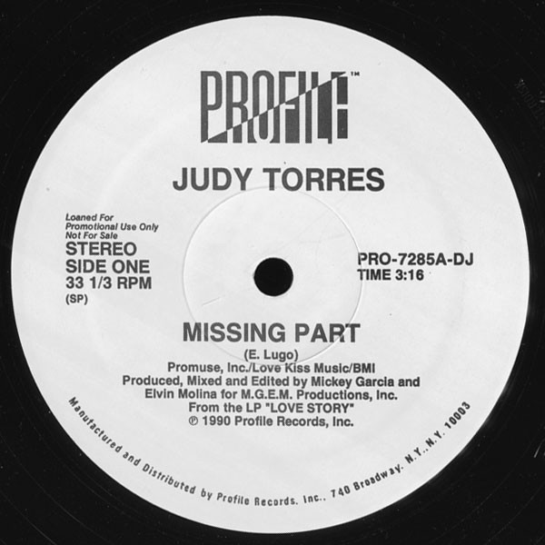 Judy Torres - Missing Part | Profile Records (PRO-7285-DJ)