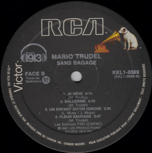 Mario Trudel - Sans Bagage | RCA Victor (KKL1-0589) - 4 Mario Trudel - Sans Bagage | RCA Victor (KKL1-0589) - 4