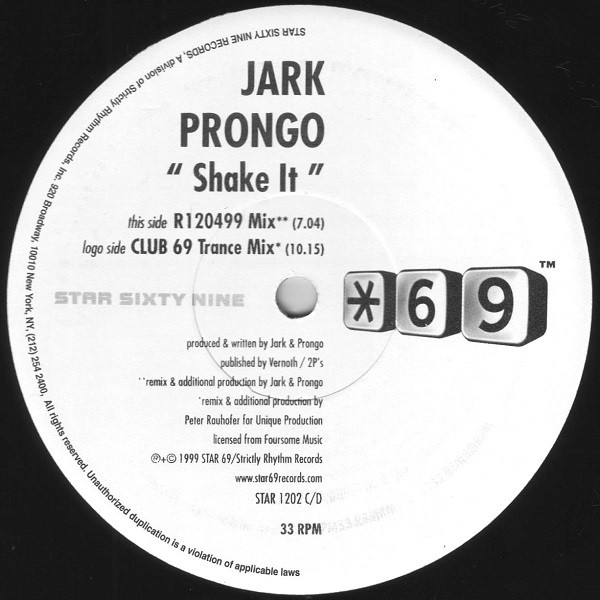 Jark Prongo - Shake It | Star 69 Records (STAR 1202) - 4