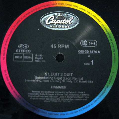 MC Hammer - 2 Legit 2 Quit | Capitol Records (060-20 4576 6) - 3 MC Hammer - 2 Legit 2 Quit | Capitol Records (060-20 4576 6) - 3