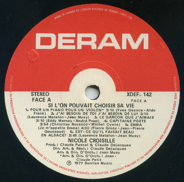 Nicole Croisille - Si L'On Pouvait Choisir Sa Vie | Deram (XDEF-142) - 2 Nicole Croisille - Si L'On Pouvait Choisir Sa Vie | Deram (XDEF-142) - 2