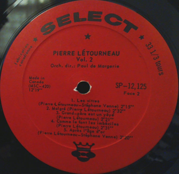 Pierre Létourneau - Vol. 2 | Select (SP-12.125) - 4