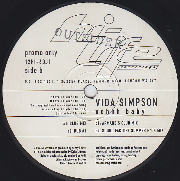 Vida Simpson - Oohhh Baby | Hi Life Recordings (12HI-6DJ1) - 2