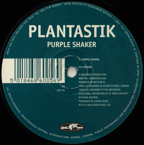 Plantastik - Purple Shaker | Kickin Records (KICK 65)