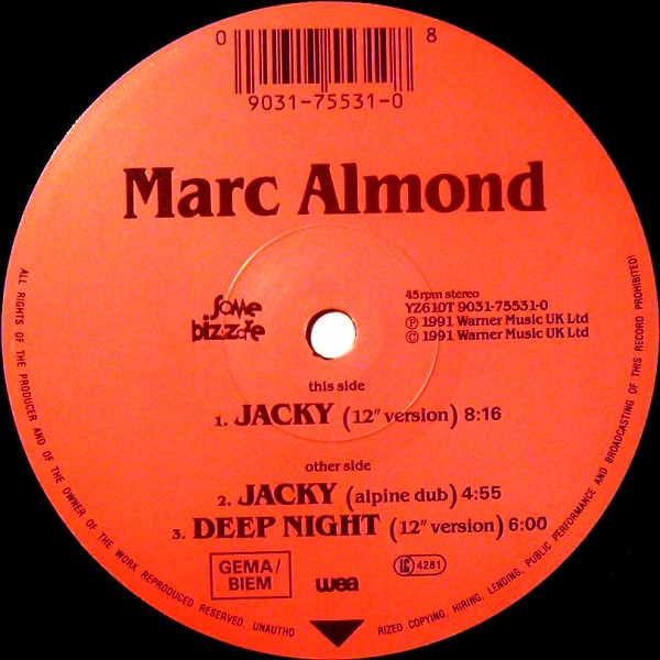 Marc Almond - Jacky | WEA (YZ 610T) - 3