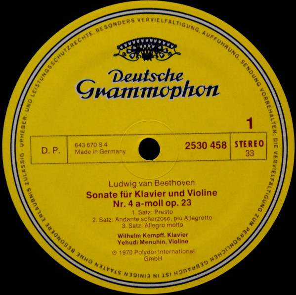 Violinsonate - Violin Sonatas: Nr. 4 A-moll (n A Minor) Op. 23 / Nr. 6 A-dur (In A Major) Op.30 Nr. 1