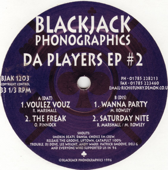 Da Players - Da Players EP #2 | Blackjack Phonographics (BJAK 1203) - main
