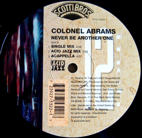 Colonel Abrams - Never Be Another One | Scotti Bros. Records (72392 75322-1) - 2 Colonel Abrams - Never Be Another One | Scotti Bros. Records (72392 75322-1) - 2