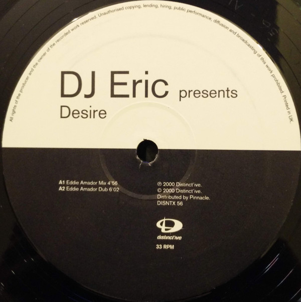 DJ Eric - Desire | Distinct'ive Records (DISNTX 56) - 3 DJ Eric - Desire | Distinct'ive Records (DISNTX 56) - 3
