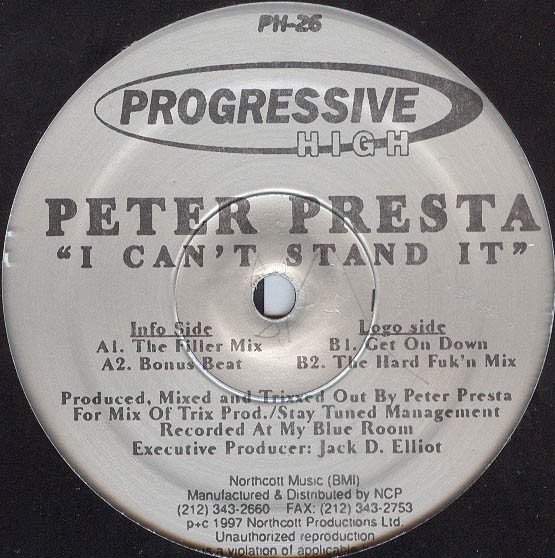 Peter Presta - I Can't Stand It | Progressive High (PH-26)