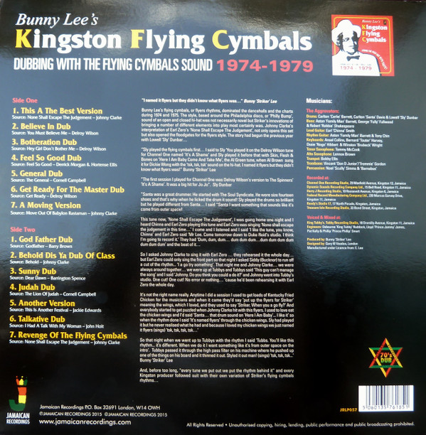 Bunny Lee's - Kingston Flying Cymbals (Dubbing With The Flying Cymbals Sound 1974 - 1979) | Jamaican Recordings (JRLP057) - 2