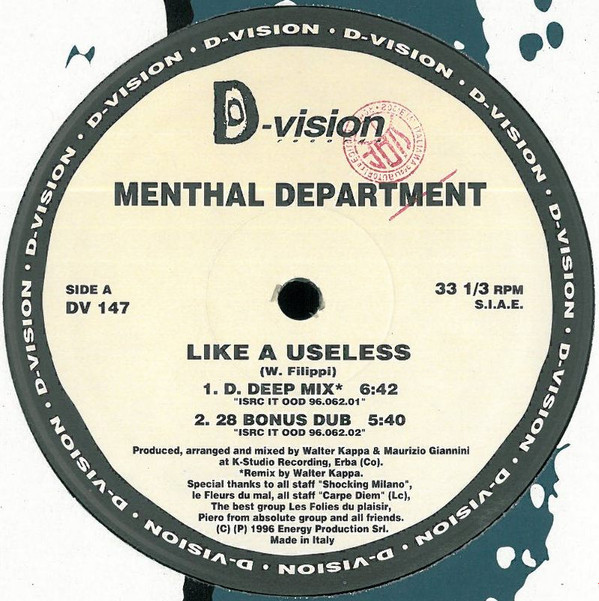 Menthal Department - Like A Useless | D:vision Records (DV 147) - main Menthal Department - Like A Useless | D:vision Records (DV 147) - main