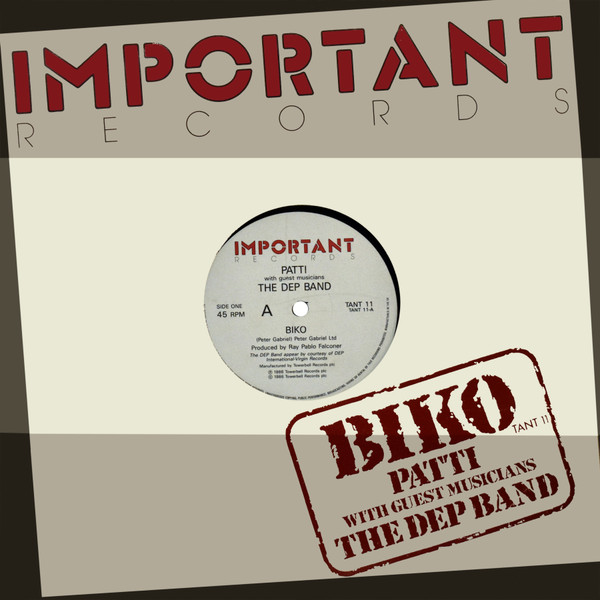 Patti With Guest Musicians The DEP Band - Biko | Important Records (TANT 11)