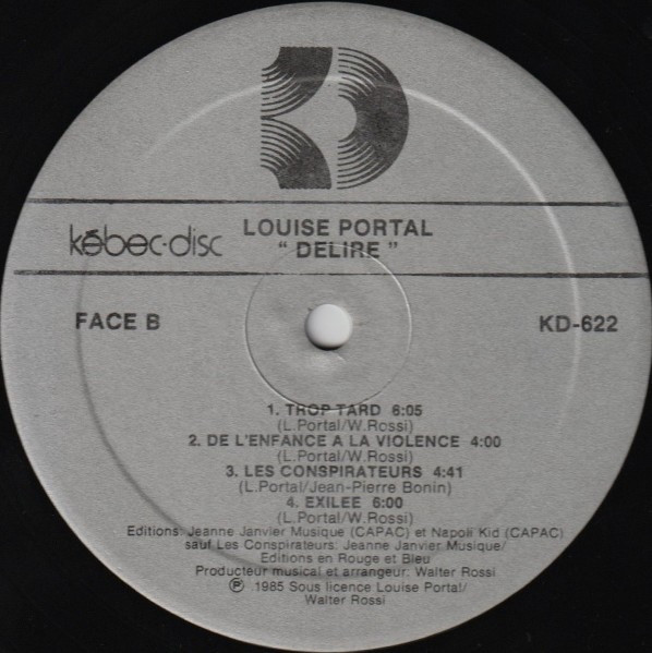 Louise Portal - Délire | Kébec-Disc (KD-622) - 4 Louise Portal - Délire | Kébec-Disc (KD-622) - 4