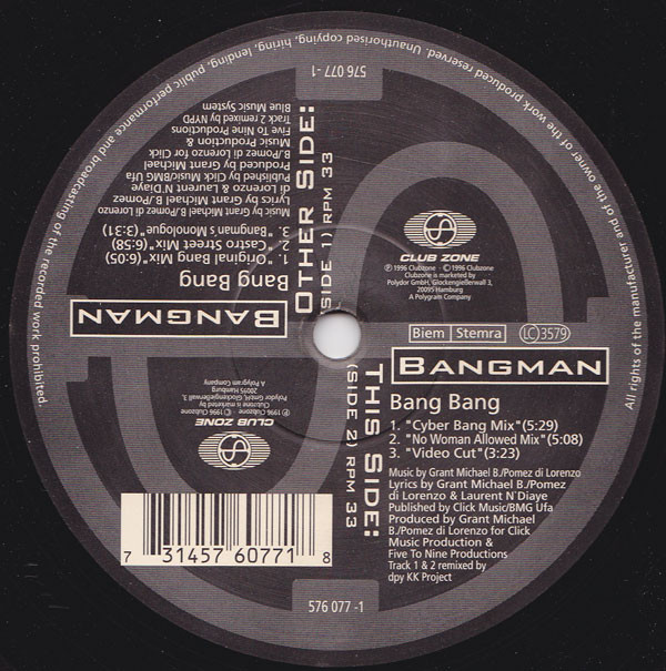 Bangman Feat. Laurent - Bang Bang | Club Zone (576 077-1) - main Bangman Feat. Laurent - Bang Bang | Club Zone (576 077-1) - main