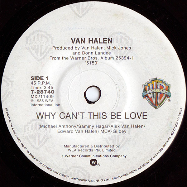 Van Halen - Why Can't This Be Love | Warner Bros. Records (7-28740) - 3 Van Halen - Why Can't This Be Love | Warner Bros. Records (7-28740) - 3