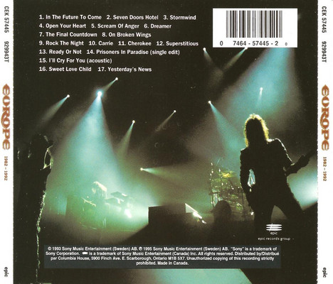 Europe - 1982 - 1992 | Epic (CEK 57445) - 4 Europe - 1982 - 1992 | Epic (CEK 57445) - 4