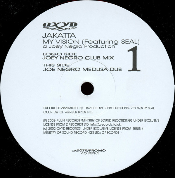 Jakatta  &  Seal - My Vision | Oxyd Records (OX 5075)