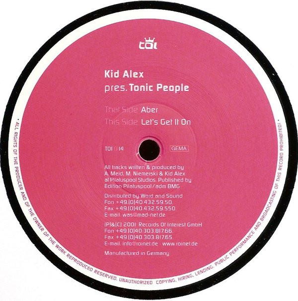 Kid Alex Presents Tonic People - Aber / Let's Get It On | Trax Of Interest (TOI 014) - main