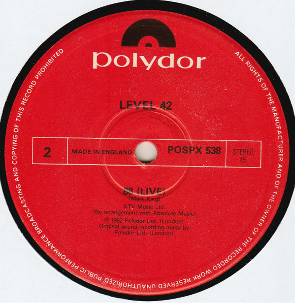 Level 42 - The Chinese Way | Polydor (POSPX 538) - 4