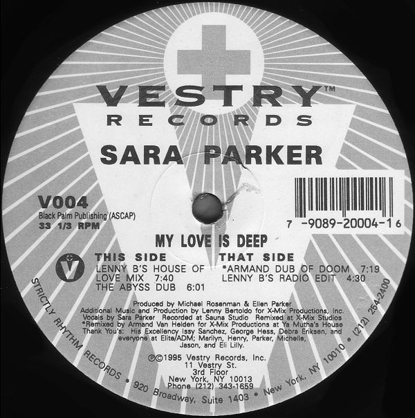 Sara Parker - My Love Is Deep | Vestry Records (V 004)