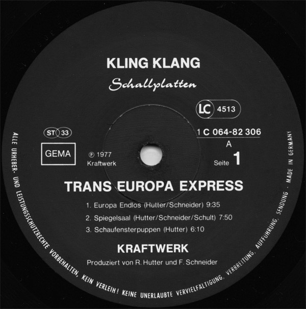 Kraftwerk - Trans Europa Express | Kling Klang (1C 064-82 306) - 3 Kraftwerk - Trans Europa Express | Kling Klang (1C 064-82 306) - 3