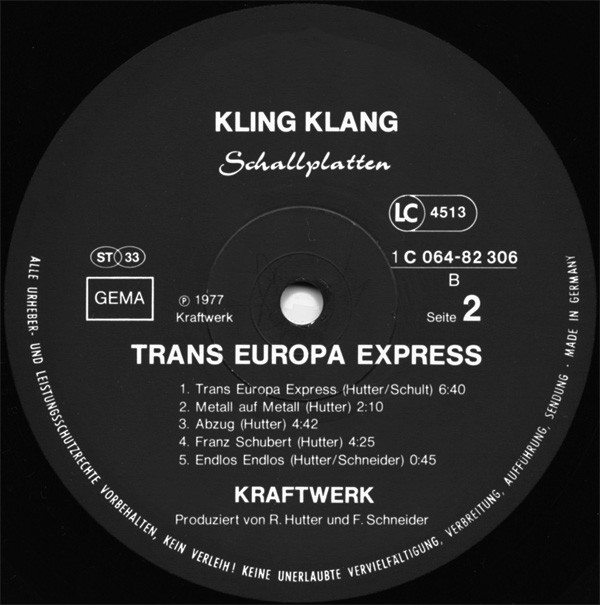 Kraftwerk - Trans Europa Express | Kling Klang (1C 064-82 306) - 4 Kraftwerk - Trans Europa Express | Kling Klang (1C 064-82 306) - 4