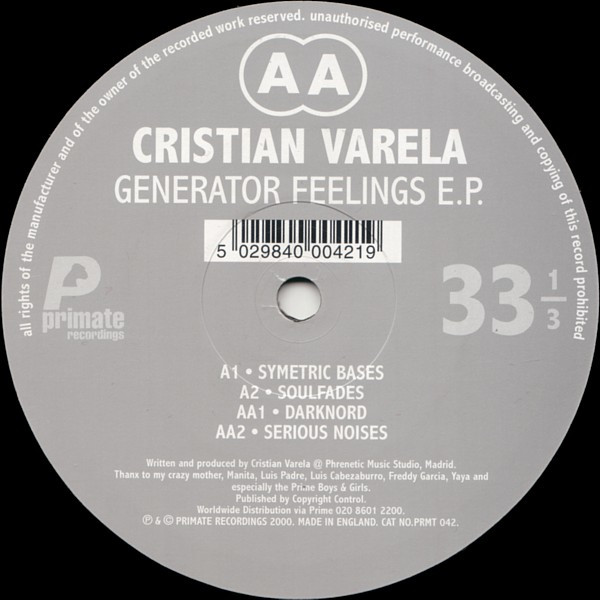 Cristian Varela - Generator Feelings EP | Primate Recordings (PRMT 042) - 3
