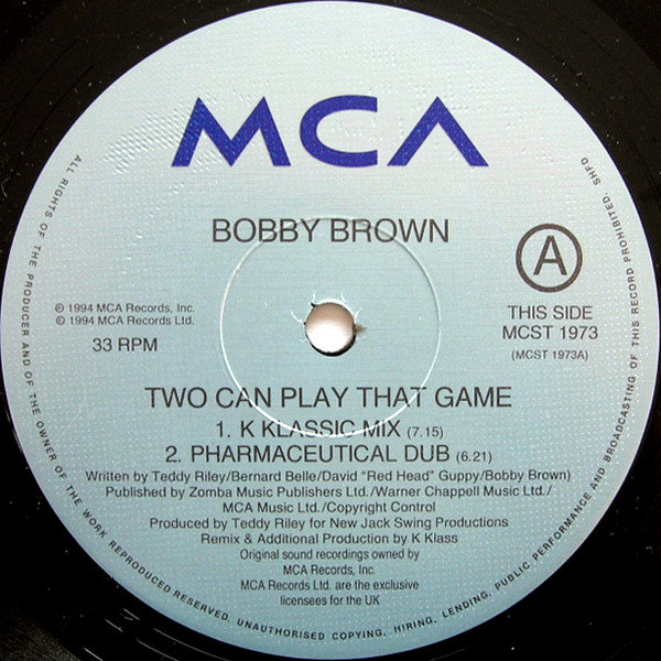 Bobby Brown - Two Can Play That Game (The K Klass Mixes) | MCA Records (MCST 1973) - 3 Bobby Brown - Two Can Play That Game (The K Klass Mixes) | MCA Records (MCST 1973) - 3