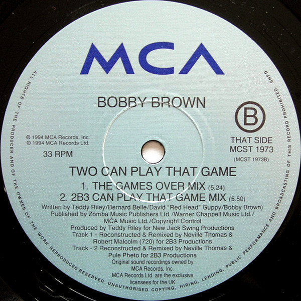 Bobby Brown - Two Can Play That Game (The K Klass Mixes) | MCA Records (MCST 1973) - 4 Bobby Brown - Two Can Play That Game (The K Klass Mixes) | MCA Records (MCST 1973) - 4