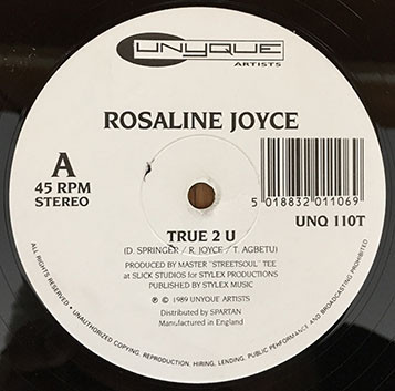 Rosaline Joyce - True 2 U | Unyque Artists (UNQ 110T) - main Rosaline Joyce - True 2 U | Unyque Artists (UNQ 110T) - main