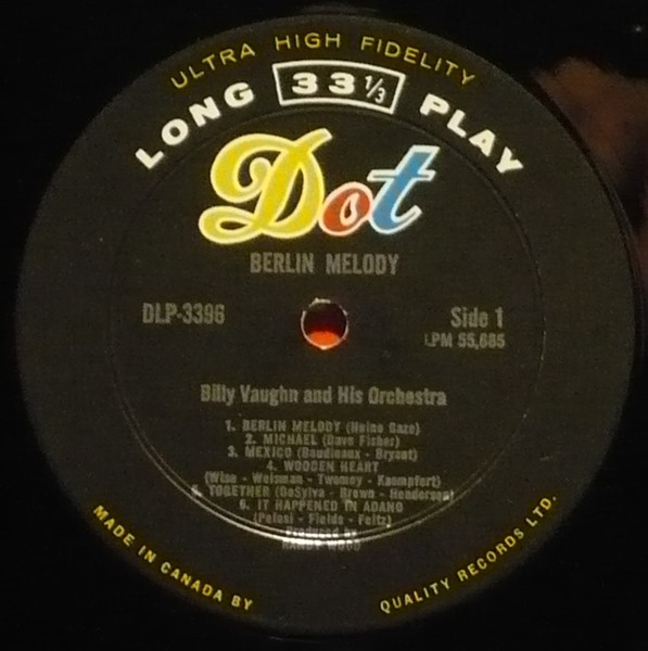 Billy Vaughn And His Orchestra - Berlin Melody | Dot Records (DLP 3396) - 2 Billy Vaughn And His Orchestra - Berlin Melody | Dot Records (DLP 3396) - 2