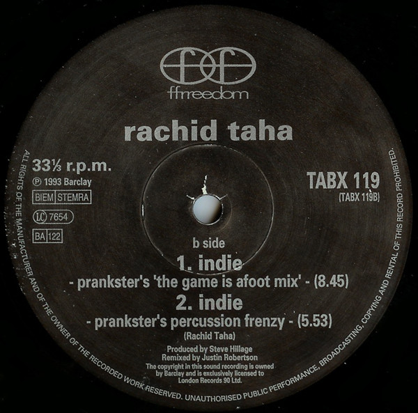 Rachid Taha - Voila Voila (The Justin Robertson Remixes) | Ffrreedom (TABX 119) - 3 Rachid Taha - Voila Voila (The Justin Robertson Remixes) | Ffrreedom (TABX 119) - 3