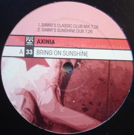 Axinia - Bring On Sunshine | Deep Culture (0927 40448-0) - main Axinia - Bring On Sunshine | Deep Culture (0927 40448-0) - main