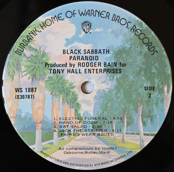 Black Sabbath - Paranoid [Vinyl] | Warner Bros. Records (1887) - 6
