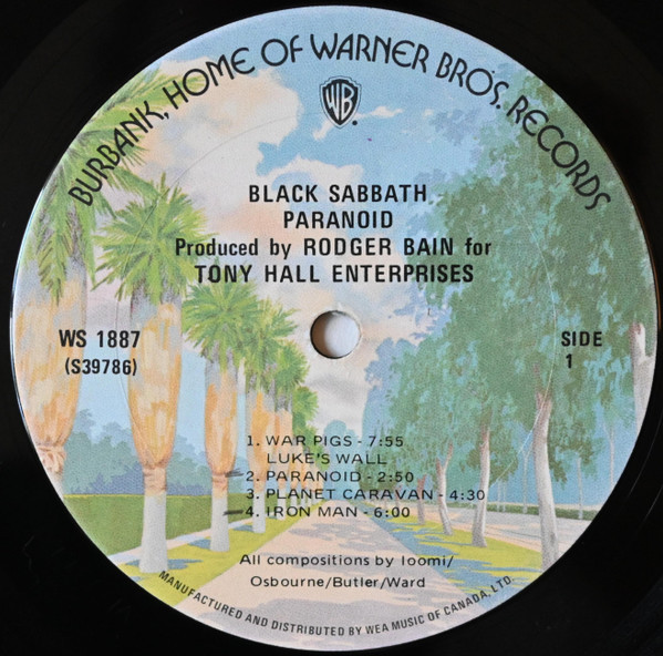 Black Sabbath - Paranoid [Vinyl] | Warner Bros. Records (1887) - 5
