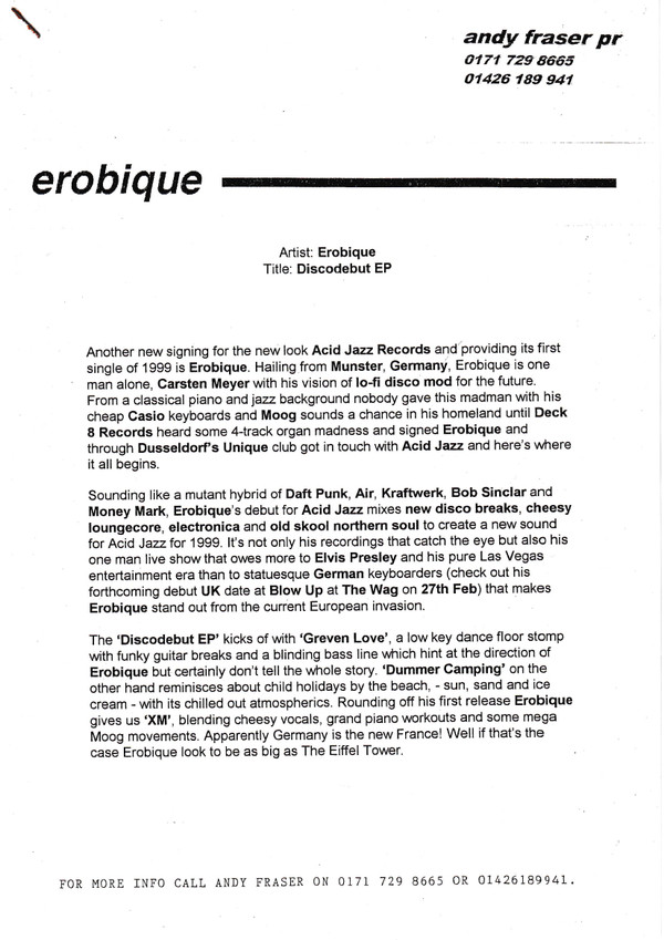 Erobique - Discodebut EP | Acid Jazz (AJX 101T) - 3