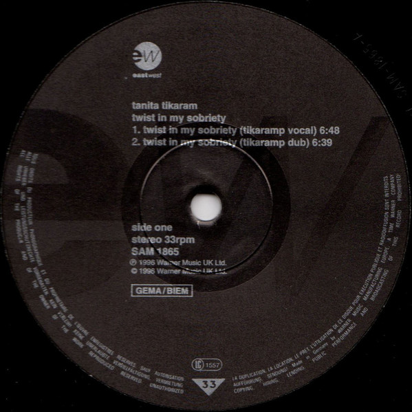 Tanita Tikaram - Twist In My Sobriety | EastWest (SAM 1865)