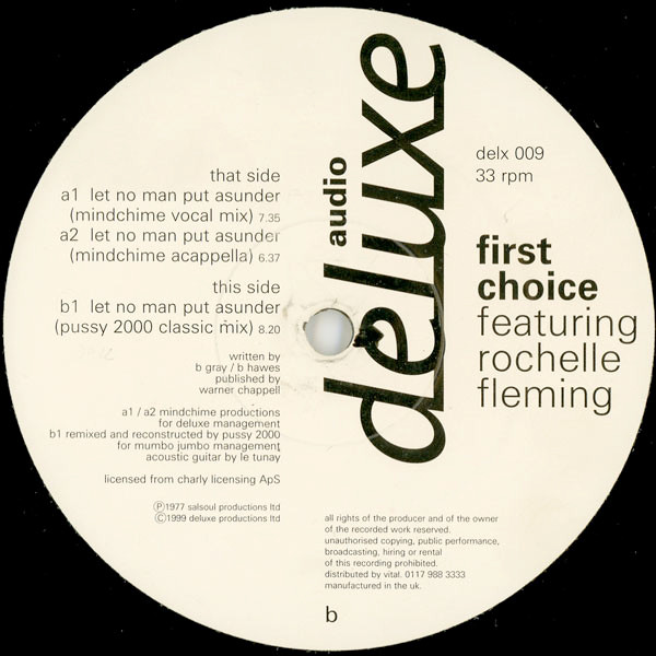 First Choice Featuring Rochelle Fleming - Let No Man Put Asunder | Audio Deluxe (delx 009) - 3 First Choice Featuring Rochelle Fleming - Let No Man Put Asunder | Audio Deluxe (delx 009) - 3