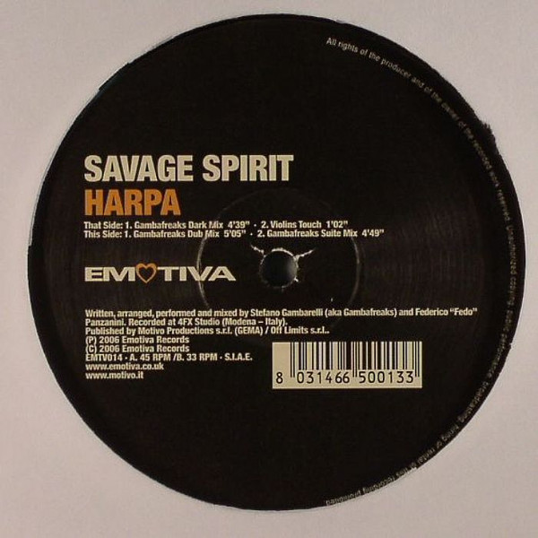 Savage Spirit - Harpa | Emotiva (EMTV014) - main Savage Spirit - Harpa | Emotiva (EMTV014) - main
