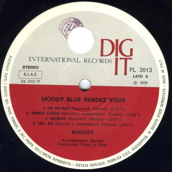 Baciotti - Moody Blue Rendez-Vous | Dig-It International Records (PL 3013) - 3