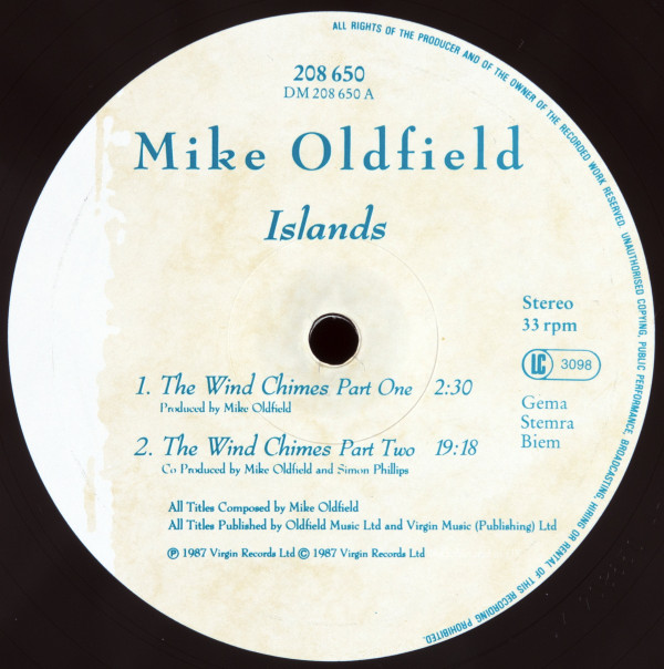 Mike Oldfield - Islands | Virgin (208 650-630) - 3