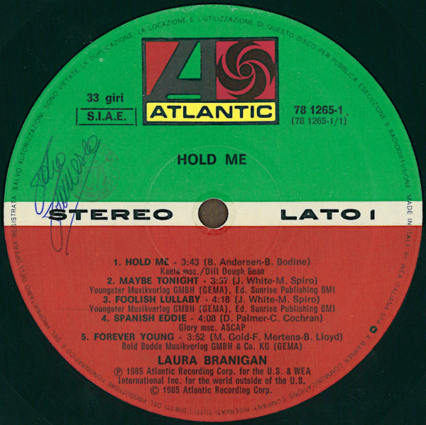 Laura Branigan - Hold Me | Atlantic (78 1265-1) - 3 Laura Branigan - Hold Me | Atlantic (78 1265-1) - 3