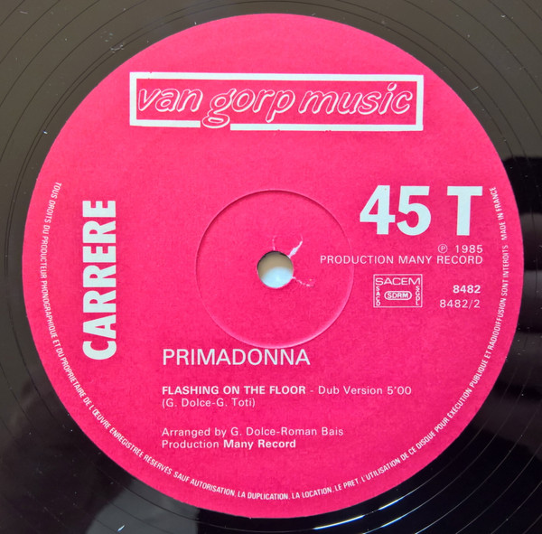 Primadonna - Flashing On The Floor | Carrere (8482) - 9