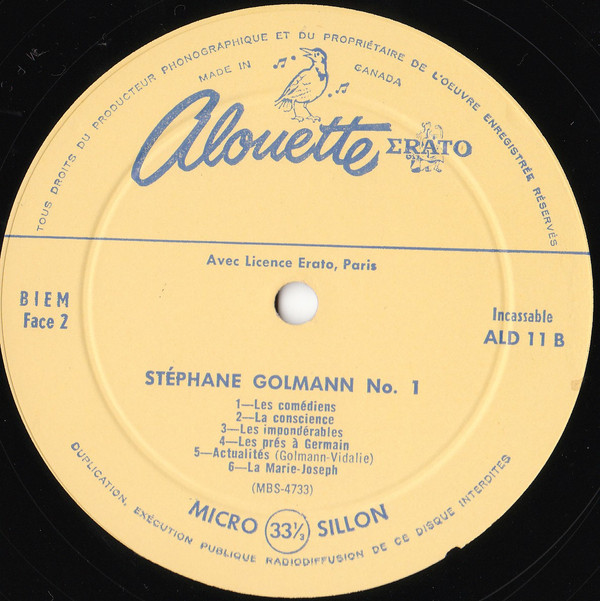 Stéphane Golmann - Ballades Et Chansons de Geste Vol. 1 | Alouette (ALD 11) - 4