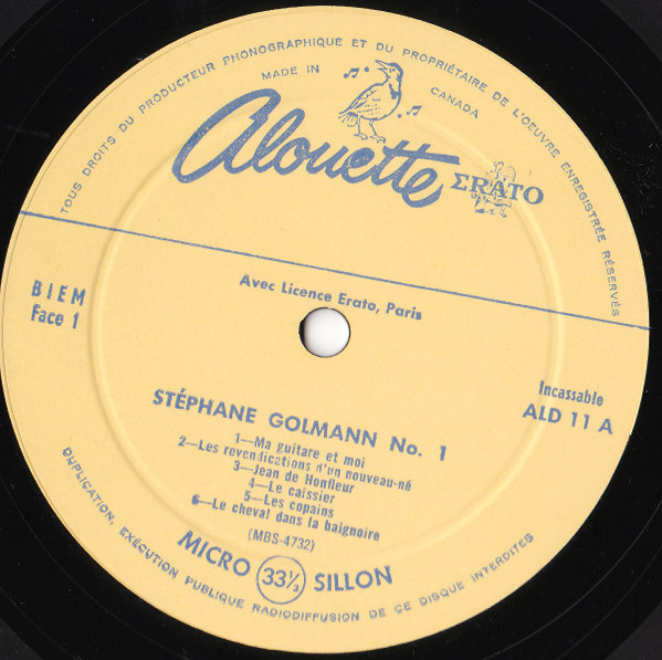 Stéphane Golmann - Ballades Et Chansons de Geste Vol. 1 | Alouette (ALD 11) - 3