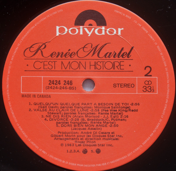 Renée Martel - C'est Mon Histoire | Polydor (2424 246) - 4 Renée Martel - C'est Mon Histoire | Polydor (2424 246) - 4